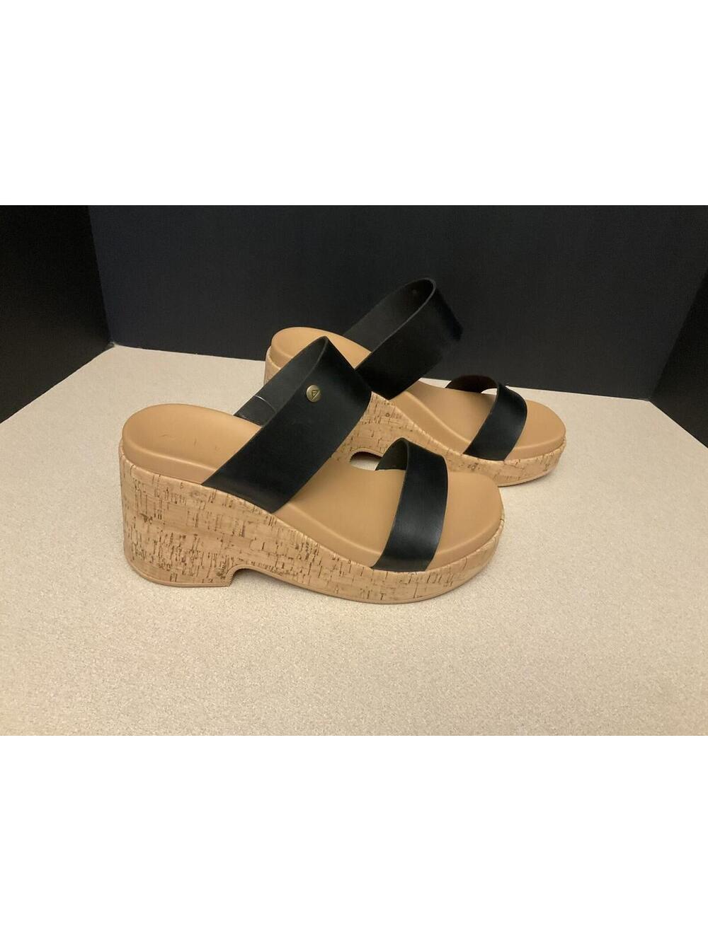 New! Womens Reef Sunset Ibiza Black Summer Coastal Straps Wedge Sandals. Size 10